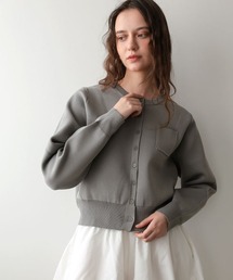 pufe（ピュフェ）の「【pufe】肉厚！上品ニット！！ミニポッケカラーカーディガン（カーディガン/ボレロ）」