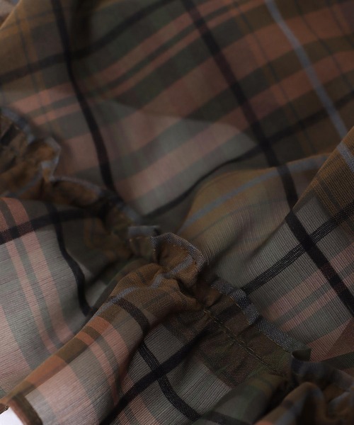 Jines(ジネス)の「シアーチェック前後2wayフリルブラウス【セットアップ可】(シャツ/ブラウス・レディース・カーキ・38)」の14枚目の写真