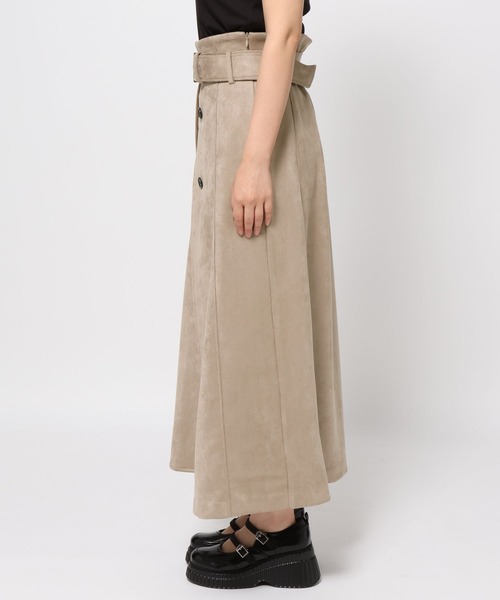 HARE（ハレ）の「スウェードトレンチフレアスカート(HARE)（スカート・レディース・ベージュ/チャコールグレー・FREE）」の14枚目の写真