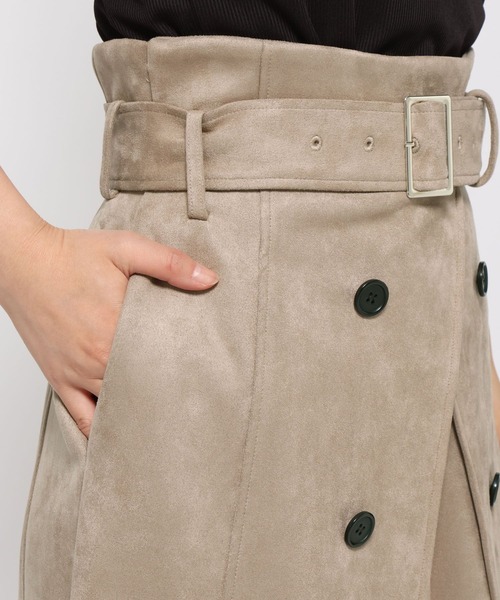 HARE（ハレ）の「スウェードトレンチフレアスカート(HARE)（スカート・レディース・ベージュ/チャコールグレー・FREE）」の18枚目の写真