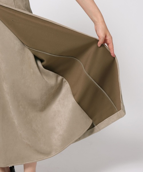 HARE（ハレ）の「スウェードトレンチフレアスカート(HARE)（スカート・レディース・ベージュ/チャコールグレー・FREE）」の19枚目の写真