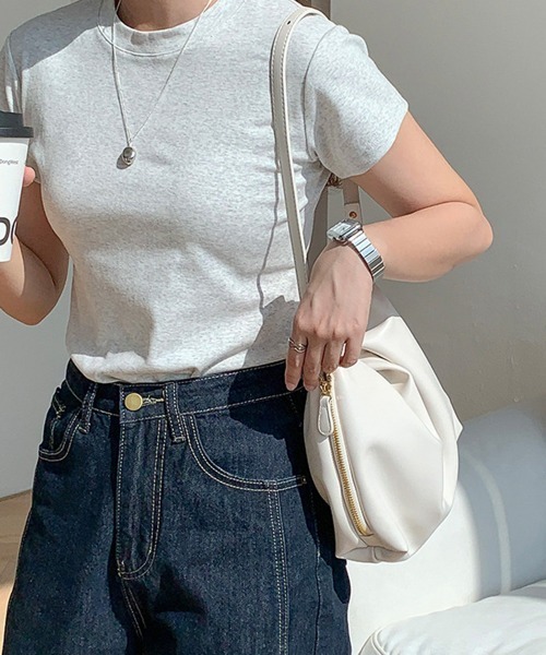 Miniministore(ミニミニストア)の「ショルダーバッグ 韓国風 ギャザーバッグ(ショルダーバッグ・レディース・ブラック/シルバー/オフホワイト/ライトブラウン・FREE)」の7枚目の写真