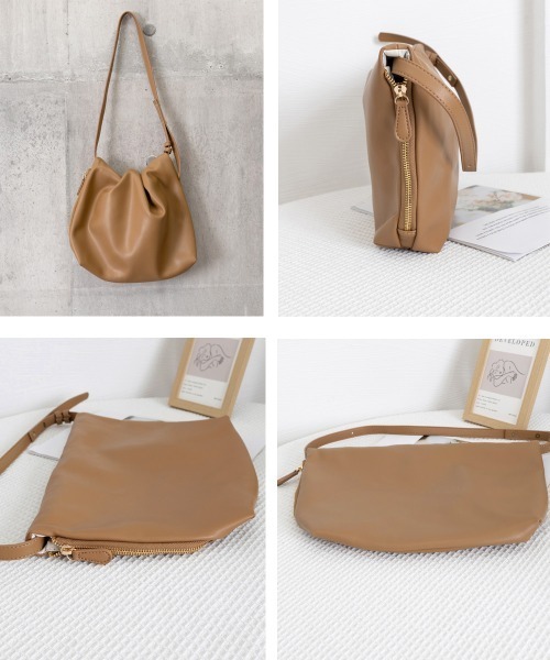 Miniministore(ミニミニストア)の「ショルダーバッグ 韓国風 ギャザーバッグ(ショルダーバッグ・レディース・ブラック/シルバー/オフホワイト/ライトブラウン・FREE)」の18枚目の写真