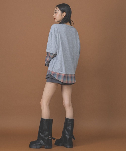 3.3 Field Trip （3.3フィールドトリップ）の「3.3 Field Trip／シャツレイヤードロンT（Tシャツ/カットソー・レディース・ブラック/グレー・FREE）」の9枚目の写真