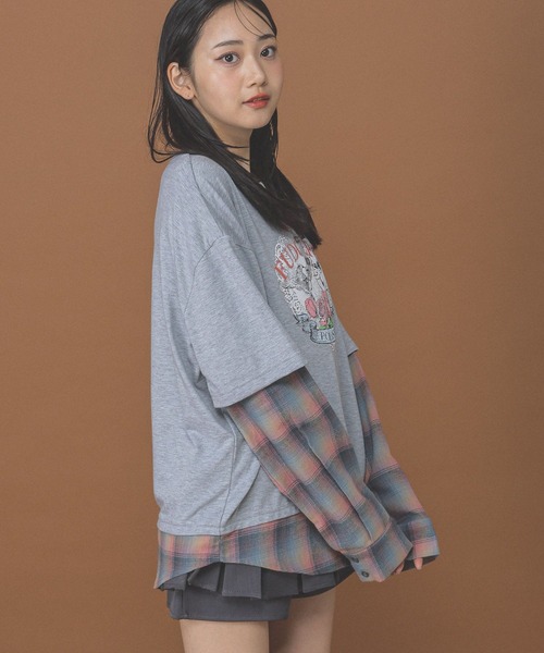 3.3 Field Trip （3.3フィールドトリップ）の「3.3 Field Trip／シャツレイヤードロンT（Tシャツ/カットソー・レディース・ブラック/グレー・FREE）」の12枚目の写真