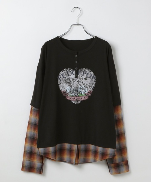 3.3 Field Trip （3.3フィールドトリップ）の「3.3 Field Trip／シャツレイヤードロンT（Tシャツ/カットソー・レディース・ブラック/グレー・FREE）」の13枚目の写真