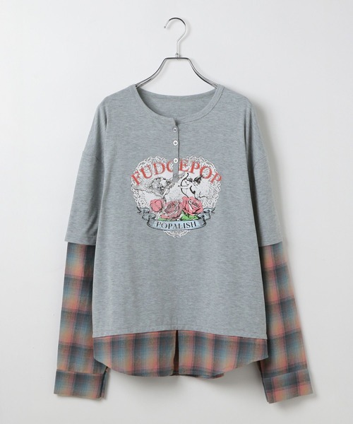 3.3 Field Trip （3.3フィールドトリップ）の「3.3 Field Trip／シャツレイヤードロンT（Tシャツ/カットソー・レディース・ブラック/グレー・FREE）」の14枚目の写真