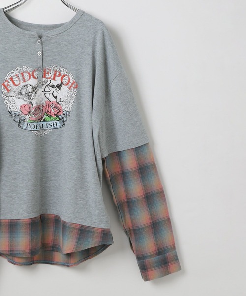 3.3 Field Trip （3.3フィールドトリップ）の「3.3 Field Trip／シャツレイヤードロンT（Tシャツ/カットソー・レディース・ブラック/グレー・FREE）」の17枚目の写真