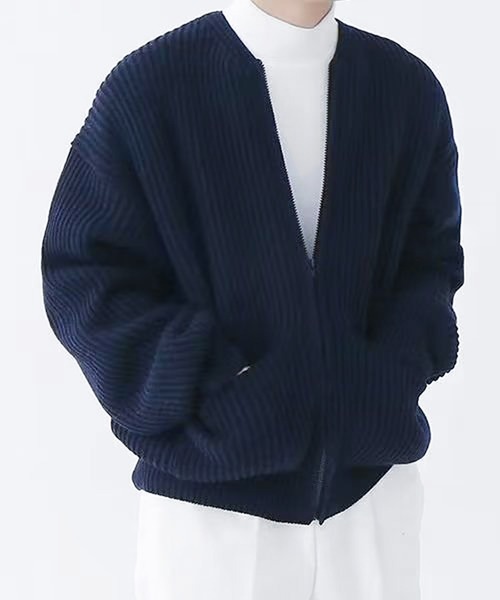 セール】VARESA ジップアップ ルーズ ニット カーディガン