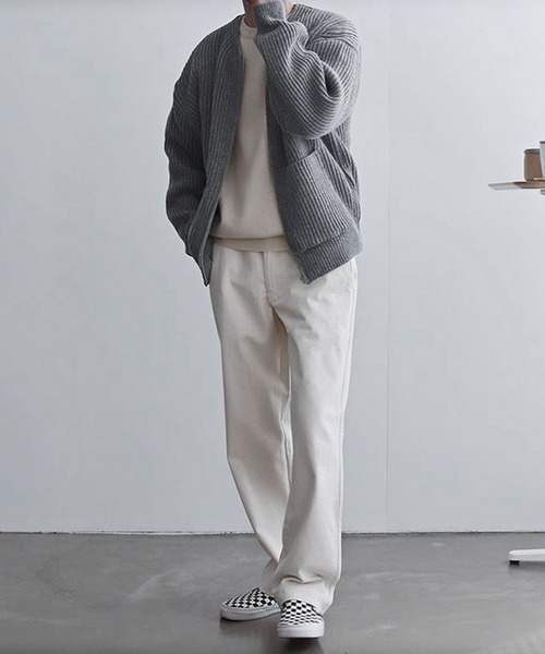 JOHNNY WOLF(ジョニーウルフ)の「VARESA ジップアップ ルーズ ニット カーディガン(カーディガン/ボレロ・メンズ・グレー/ネイビー/ホワイト/ブラック・L/M)」の10枚目の写真