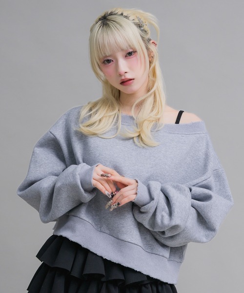 17HR（セブンティーンアワーズ）の「ルーズワンショルスウェット（スウェット・レディース・グレー/ブラック・FREE）」の20枚目の写真