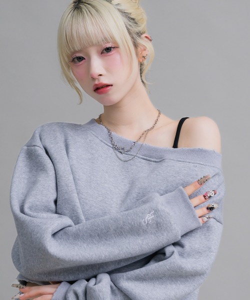 17HR（セブンティーンアワーズ）の「ルーズワンショルスウェット（スウェット・レディース・グレー/ブラック・FREE）」の21枚目の写真