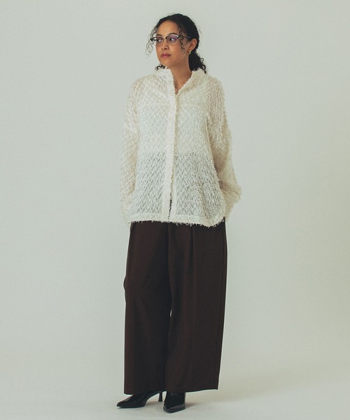 ROSE BUD(ローズバッド)の「(GENE HEAVENS)FRINGE BIG SHIRTS(シャツ/ブラウス・レディース・ベージュ/ホワイト/ブラック・ONE SIZE)」の7枚目の写真