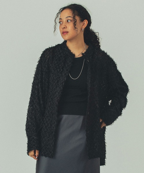 ROSE BUD(ローズバッド)の「(GENE HEAVENS)FRINGE BIG SHIRTS(シャツ/ブラウス・レディース・ベージュ/ホワイト/ブラック・ONE SIZE)」の10枚目の写真