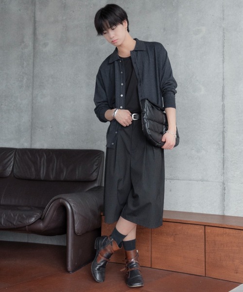 SINSS（シンス）の「Two tuck wide stripe shorts / ツータックワイドストライプショーツ（その他パンツ・メンズ・ブラック/チャコール・SMALL/MEDIUM/LARGE/X-SMALL）」の20枚目の写真
