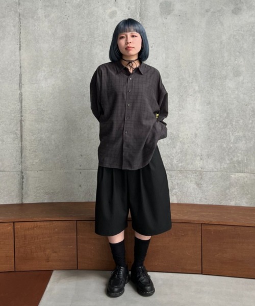 SINSS（シンス）の「Two tuck wide stripe shorts / ツータックワイド