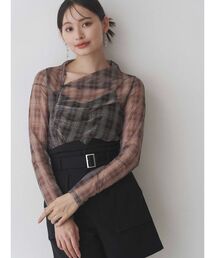 MERCURYDUO | シアーアシメドレープ2WAYトップス(Tシャツ/カットソー)