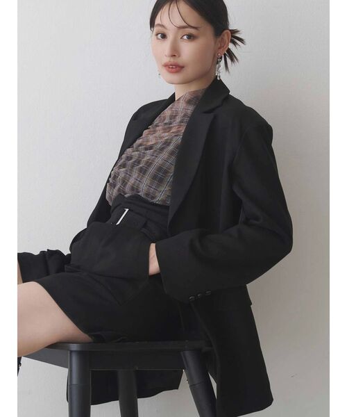 MERCURYDUO（マーキュリーデュオ）の「シアーアシメドレープ2WAYトップス（Tシャツ/カットソー・レディース・ブラック/グリーン/ブラウン・FREE）」の11枚目の写真