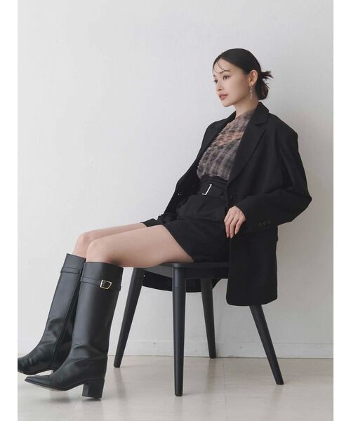 MERCURYDUO（マーキュリーデュオ）の「シアーアシメドレープ2WAYトップス（Tシャツ/カットソー・レディース・ブラック/グリーン/ブラウン・FREE）」の12枚目の写真