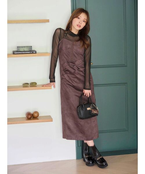 MERCURYDUO(マーキュリーデュオ)の「シアーアシメドレープ2WAYトップス(Tシャツ/カットソー・レディース・グリーン/ブラウン/ブラック・FREE)」の13枚目の写真