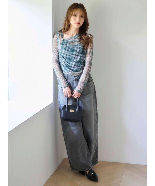 MERCURYDUO(マーキュリーデュオ)の「シアーアシメドレープ2WAYトップス(Tシャツ/カットソー・レディース・グリーン/ブラウン/ブラック・FREE)」の17枚目の写真