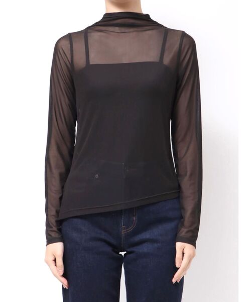 MERCURYDUO（マーキュリーデュオ）の「シアーアシメドレープ2WAYトップス（Tシャツ/カットソー・レディース・ブラック/グリーン/ブラウン・FREE）」の17枚目の写真