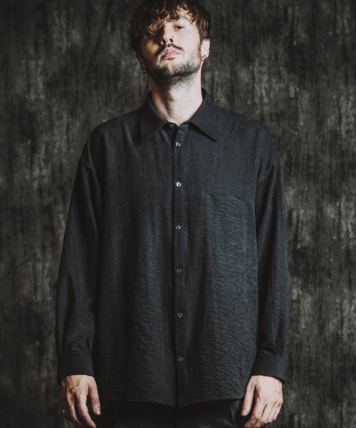 NO ID.（ノーアイディ）の「ms6243- ﾏｯﾄｽｷﾝｽﾑｰｽｵｰﾊﾞｰSH シャツ(857006-311S)（シャツ/ブラウス・メンズ・ブラック/グレー/アイボリー・ONE SIZE）」の6枚目の写真