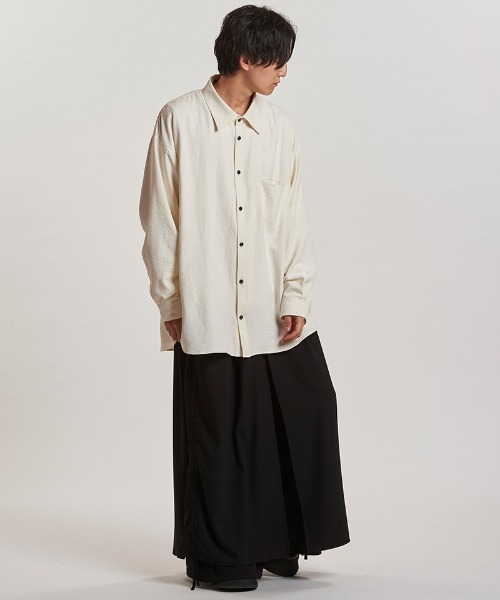 NO ID.（ノーアイディ）の「ms6243- ﾏｯﾄｽｷﾝｽﾑｰｽｵｰﾊﾞｰSH シャツ(857006-311S)（シャツ/ブラウス・メンズ・ブラック/グレー/アイボリー・ONE SIZE）」の10枚目の写真