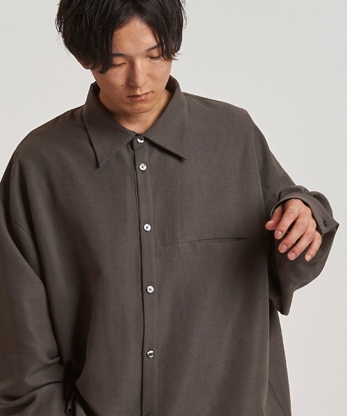 NO ID.（ノーアイディ）の「ms6243- ﾏｯﾄｽｷﾝｽﾑｰｽｵｰﾊﾞｰSH シャツ(857006-311S)（シャツ/ブラウス・メンズ・ブラック/グレー/アイボリー・ONE SIZE）」の12枚目の写真