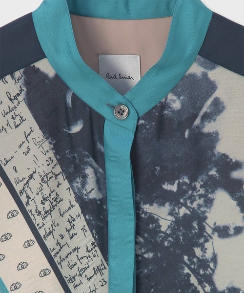 Paul Smith（ポールスミス）の「ウィメンズ "Travel Scarf" スタンドカラー シャツ / 255024 382BP（シャツ/ブラウス・レディース・ネイビー/オレンジ・40/38）」の3枚目の写真