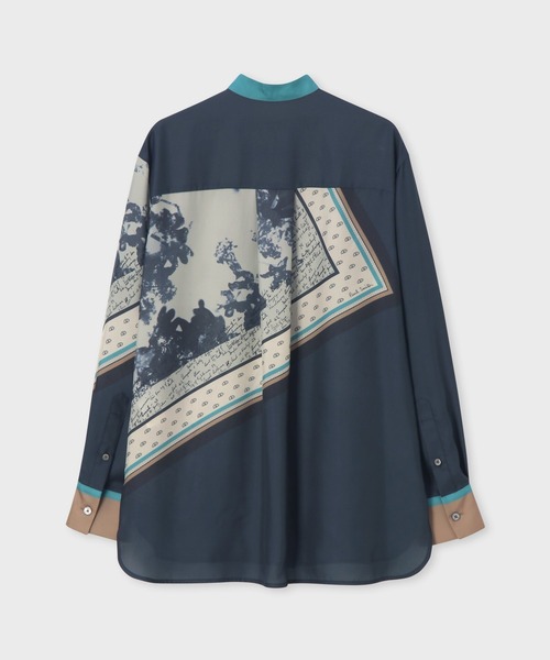 Paul Smith（ポールスミス）の「ウィメンズ "Travel Scarf" スタンドカラー シャツ / 255024 382BP（シャツ/ブラウス・レディース・ネイビー/オレンジ・40/38）」の6枚目の写真