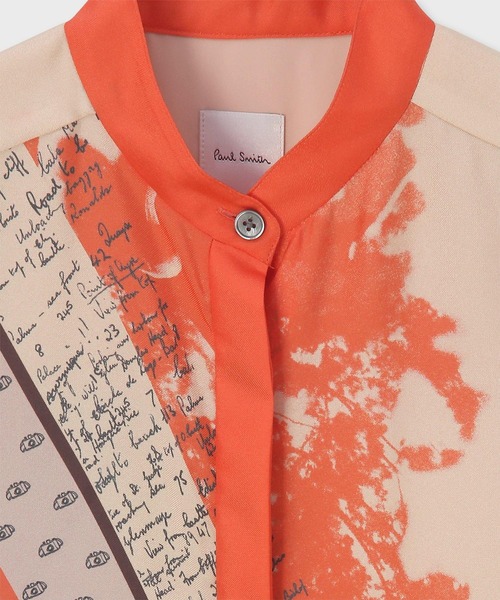 Paul Smith（ポールスミス）の「ウィメンズ "Travel Scarf" スタンドカラー シャツ / 255024 382BP（シャツ/ブラウス・レディース・ネイビー/オレンジ・40/38）」の7枚目の写真