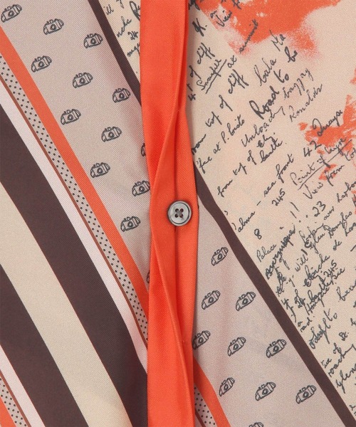 Paul Smith（ポールスミス）の「ウィメンズ "Travel Scarf" スタンドカラー シャツ / 255024 382BP（シャツ/ブラウス・レディース・ネイビー/オレンジ・40/38）」の8枚目の写真