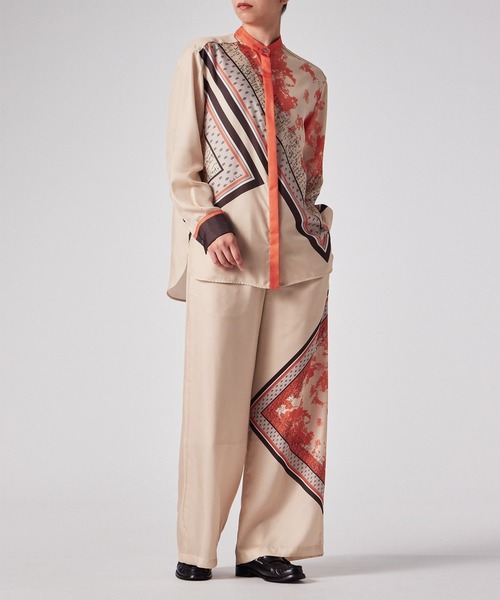 Paul Smith（ポールスミス）の「ウィメンズ "Travel Scarf" スタンドカラー シャツ / 255024 382BP（シャツ/ブラウス・レディース・ネイビー/オレンジ・40/38）」の16枚目の写真