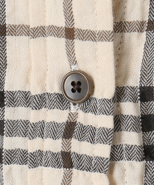 シャーリングチェックショートシャツ（シャツ/ブラウス）｜IENA