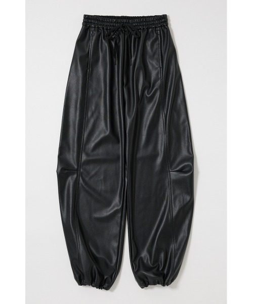 MOUSSY(マウジー)の「F/LEATHER JOGGER パンツ(その他パンツ・レディース・ブラック/カーキ・2/1)」の2枚目の写真