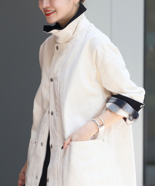 JOURNAL STANDARD（ジャーナルスタンダード）の「ダックブルゾン（カバーオール・レディース・アイボリー/キャメル・FREE）」の13枚目の写真