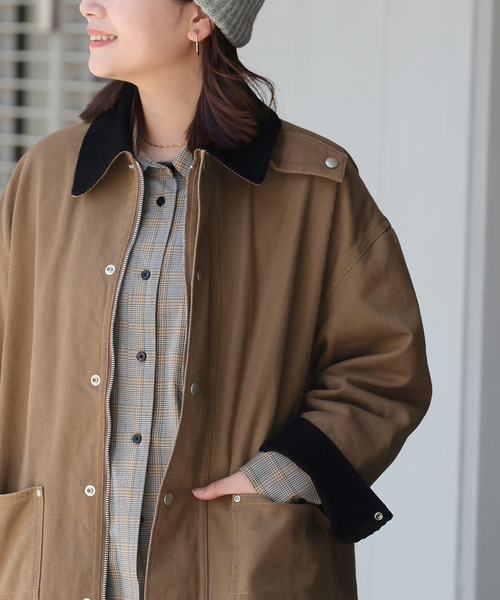 JOURNAL STANDARD（ジャーナルスタンダード）の「ダックブルゾン（カバーオール・レディース・アイボリー/キャメル・FREE）」の19枚目の写真