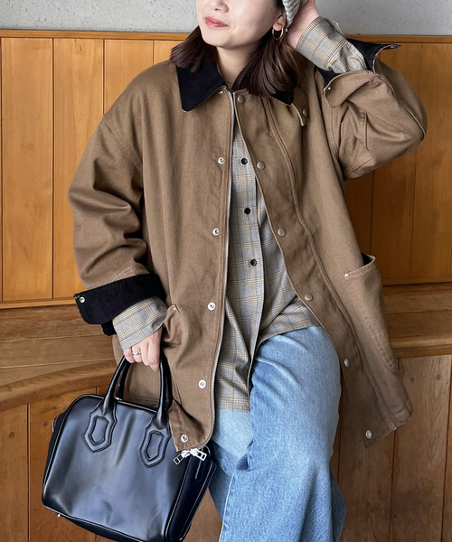 JOURNAL STANDARD（ジャーナルスタンダード）の「ダックブルゾン（カバーオール・レディース・アイボリー/キャメル・FREE）」の20枚目の写真