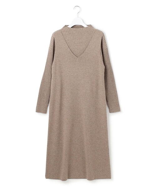 23区 L(ニジュウサンクオオキイサイズ)の「【洗える】レイヤードニットツイン ワンピース(ワンピース・レディース・ブラウン系/ネイビー系/グレー系・46/44)」の22枚目の写真