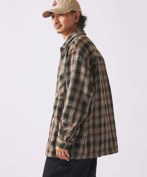 JOURNAL STANDARD relume(ジャーナルスタンダード レリューム)の「リング オンブレーチェックシャツ(シャツ/ブラウス・メンズ・ブルー系その他/ベージュ系その他/チャコールグレー・LARGE/MEDIUM)」の6枚目の写真