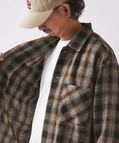 JOURNAL STANDARD relume(ジャーナルスタンダード レリューム)の「リング オンブレーチェックシャツ(シャツ/ブラウス・メンズ・ブルー系その他/ベージュ系その他/チャコールグレー・LARGE/MEDIUM)」の9枚目の写真