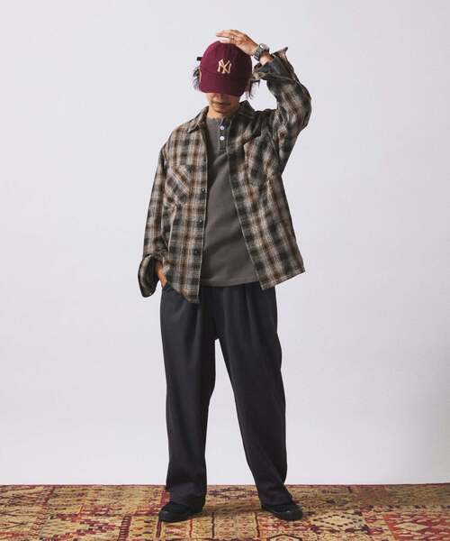 JOURNAL STANDARD relume(ジャーナルスタンダード レリューム)の「リング オンブレーチェックシャツ(シャツ/ブラウス・メンズ・ブルー系その他/ベージュ系その他/チャコールグレー・LARGE/MEDIUM)」の12枚目の写真