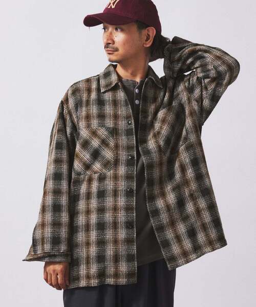 JOURNAL STANDARD relume(ジャーナルスタンダード レリューム)の「リング オンブレーチェックシャツ(シャツ/ブラウス・メンズ・ブルー系その他/ベージュ系その他/チャコールグレー・LARGE/MEDIUM)」の16枚目の写真