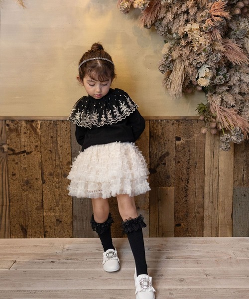 Rora（ローラ）の「ナデシコ フリフリリボンスカート（スカート・キッズ・ベージュ・120cm/110cm/140cm/130cm）」の2枚目の写真