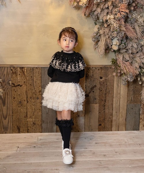 Rora（ローラ）の「ナデシコ フリフリリボンスカート（スカート・キッズ・ベージュ・120cm/110cm/140cm/130cm）」の4枚目の写真