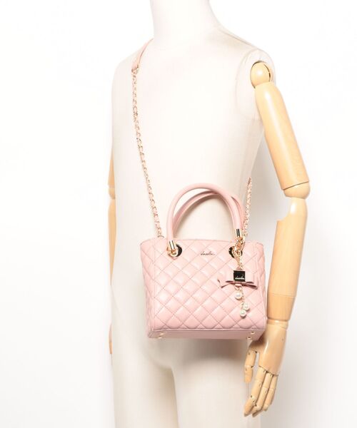 dazzlin(ダズリン)の「【dazzlin / ダズリン】 リボンチャーム付き キルティングミニハンドバッグ(ハンドバッグ・レディース・ブラック/ピンク/ミント/アイボリー・FREE)」の11枚目の写真