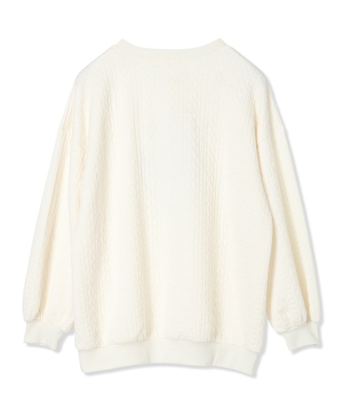 Amourire girl（アムリールガール）の「ふくれジャガード ゆるシルエットプルオーバー（スウェット・キッズ・オフホワイト/ブラック・160cm/150cm/140cm/130cm）」の15枚目の写真