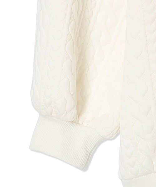 Amourire girl（アムリールガール）の「ふくれジャガード ゆるシルエットプルオーバー（スウェット・キッズ・オフホワイト/ブラック・160cm/150cm/140cm/130cm）」の13枚目の写真