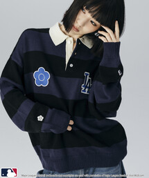 MLB(W[[Ox[X{[)MLB × MARY QUANT × PUBLUX/GGr[ × }[Ng MLB×MARY QUANT KNIT RUGBY SHIRT/jbgOr[Vc(WJ)(jbg/Z[^[)